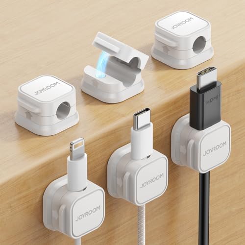 JOYROOM 6 Pack Magnetic Cable Clips, Cord Organizer Adhesive Wire Holder