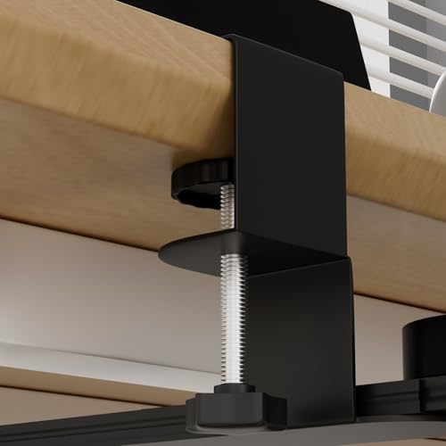 Keyboard Tray Under Desk with Adjustable C Clamp, Easy Assembly Keyboard Drawer Desk Extender Table Attachment Platform, Pull Out Keyboard Holder for Typing and Home Office Black