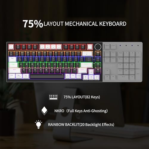 Newmen GM326 Mechanical Keyboard,75% Percent Gaming Keyboard,Wired Keyboard
