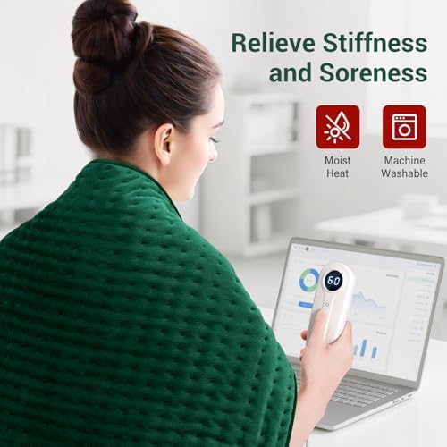 XXXL Heating Pad for Back Pain Relief & Period Cramps, Extra Large Electric Heating Pads for Women Legs Knee Feet Neck & Shoulders, 17”x33” Oversized Heat Pad with Timer, Gifts for Women Mom Men Dad
