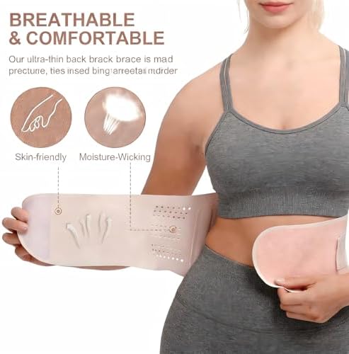 RANDY SUN Ergonomic Back Support for Women, Lightweight Posture Corrector for Office, Commute, No Pinching or Slipping, Improve Slouching Gentl, Pink, Large