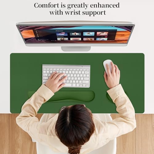 Keyboard and Mouse Pad, 3-in-1 Desk Mat Set Keyboard Wrist Rest