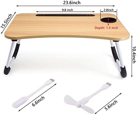 Slendor Foldable Lap Desk with Cup Holder for Bed, Couch, Floor
