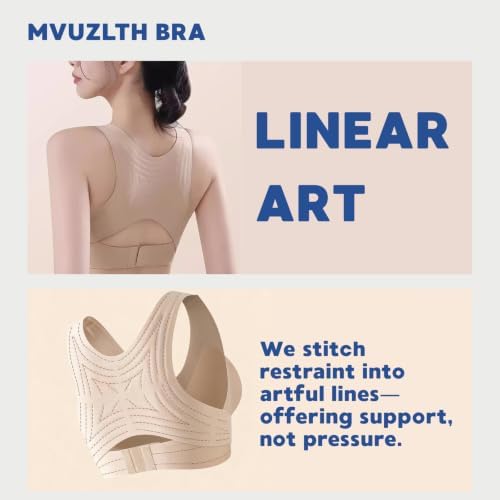Posture Corrector Bras Women Front Closure Cross Back Wireless Posture Bra