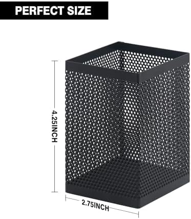 Comix 2 Packs Mesh Pen Holder, Desk Organizer for Home Office, Black