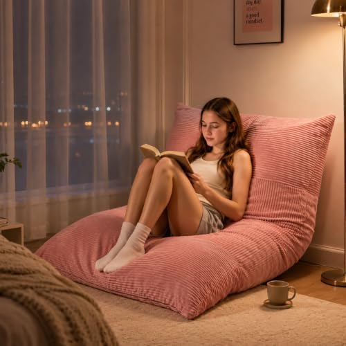 HUGHEAVEN 3 in 1 Convertible Bean Bag Chair & Floor Couch for Teens