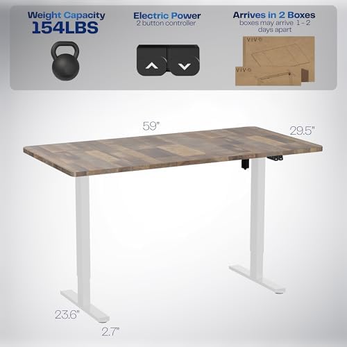 VIVO Reclaimed Wood 60 x 30 in Standing Desk, DESK-KIT-0W6P