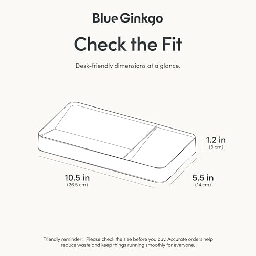 BLUE GINKGO Desk Organizer Tray, White, Made in Korea