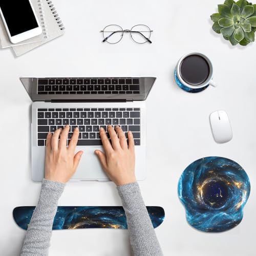 Britimes Ergonomic Mouse Pad Set with Wrist Rest, Galaxy Space