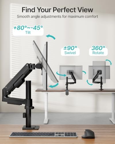 PEGZONE Single Monitor Arm for 17-32 Inch Screens, Holds up to19.8 lbs