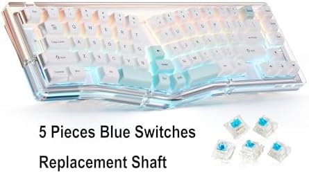SurnQiee Programmable Bluetooth & Wired Mechanical Keyboard with Backlight, QMK Compiled Crystal Wireless, Hot-Swappable Silent Switch, Ergonomic 70% Layout