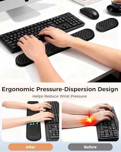 Ergonomic Wrist Support for Computer Keyboard and Mouse, 2-Piece Set