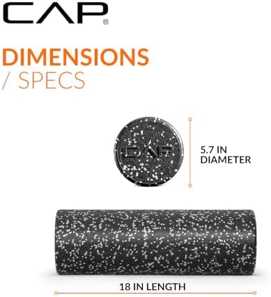 CAP 18-Inch Firm High-Density Foam Roller, Exercise & Recovery Massage, Speckled