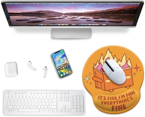 Blusabaca Dumpster on Fire Mouse Pad with Wrist Rest Ergonomic Mousepad