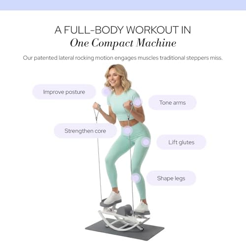 The Rock Stepper - Side to Side Rocking Stepper Machine for Home Workouts - Low Impact Indoor Cardio Leg Glute and Core Training - Quiet Compact Step Rocker Exercise Equipment