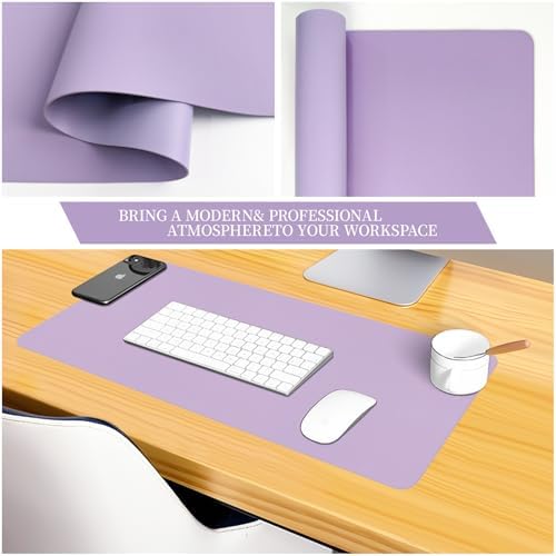 Bloss Purple Desk Mat, Double-Sided Leather Desk Pad, Desk Matt for Desktop, Waterproof Desk Pad Mat, Computer Mat for Office Work/Home/Decor/Desk Protector/Cover(23.6"x 13.8")