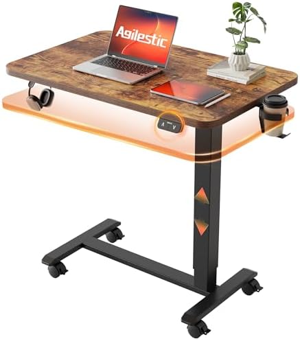 Agilestic 26*16 Inch Height Adjustable Electric Standing Desk, Rustic Brown