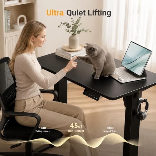 Claiks Electric Small Standing Desk, 35x20 Inch, Black