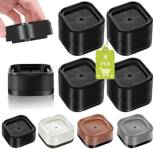 4 Pack Furniture Risers 2 Inch, Adjustable Bed Risers Heavy Duty for Table Desk Couch Chair Sofa Cabinet Bed Legs Dorm, Square Stackable Bed Raisers Blocks Lift Height 1", 2",3"or 4", Black