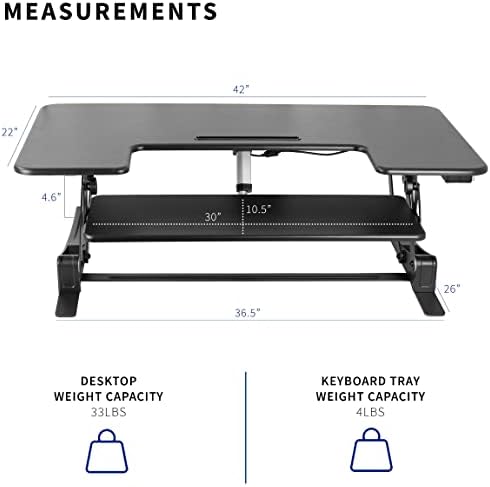 VIVO Black 42 inch Electric Desk Converter, DESK-V000VLE