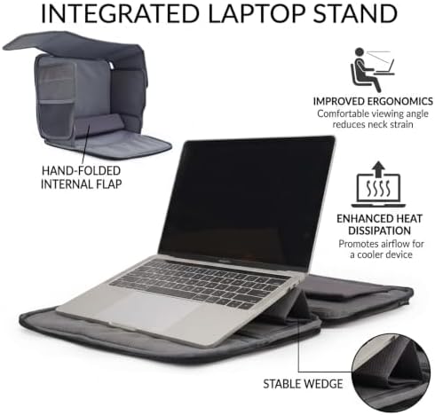Laptop Sun Shade Folds to Computer Sleeve Bag, Gray