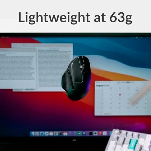 Keychron M7 Wireless Mouse, 26K DPI, 2.4 GHz/Bluetooth/Wired, 63g, Black