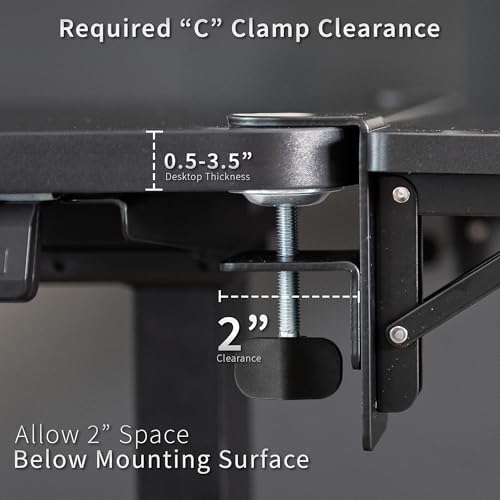 VIVO Clamp-on 6 x 9 inch (11 Including Clamps) Desk Extender, Wrist Support, Armrest Tray, Table Mount for Sit Stand Desks, Black, DESK-EXT09