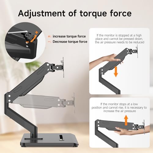 Pholiten Adjustable Monitor Arm with Base for 17-32" Screen