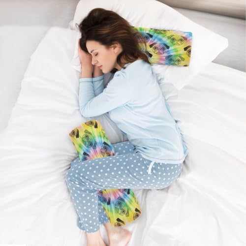Decorative Bolster Pillow for Legs Massage Table Tie Dye Colorful