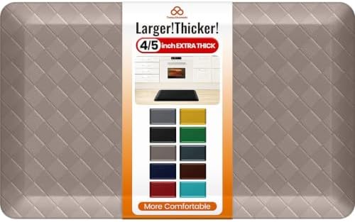 4/5 Inch Extra Thick Kitchen Mats for Floor,Non Slip Anti Fatigue Kitchen Rugs,Waterproof Stain Resistant Sink Mat,Cushioned Standing and Comfort Mats for Office (17"x28" Khaki)