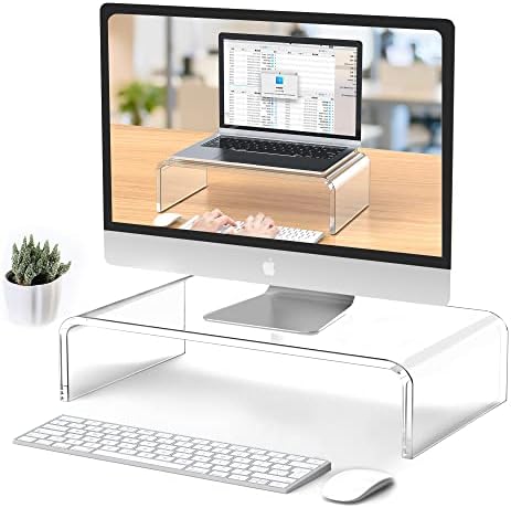Acrylic Monitor Stand Riser Clear Laptop Stand Riser L15 xW7.5 xH4