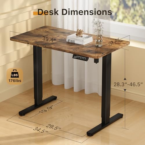 JOY worker Small Electric Computer Desk, 40" Whole Piece Height Adjustable
