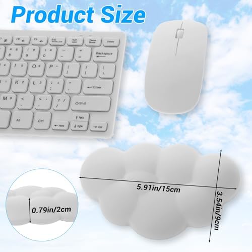Dimeho Cloud Wrist Rest Cushion for Mouse Ergonomic Soft Gel Hand Support Pad Ergonomic Anti-Slip Comfortable Mat Supplies for Office School Home Laptop Computer Mouse
