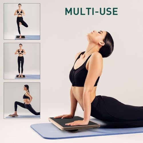 Wooden Wobble Board for Adults - Anti-Slip Balance Board for Stand-Desk Core Strength Therapy