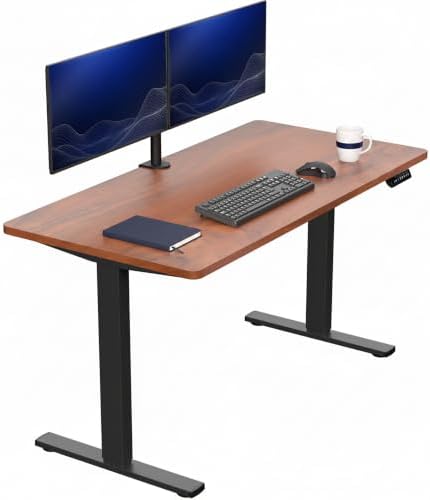 VIVO Dark Walnut 55 x 28 in Standing Desk, DESK-KIT-1B55D