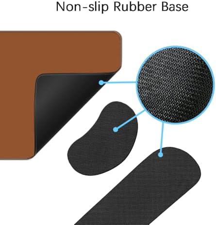 Desk Mat, Large Gaming Mouse Pad with Wrist Rest, 4 in1 XXL Mouse pad+Keyboard Wrist Rest+Mouse Pad Wrist Support+Cup Coaster Set, Ergonomic Desk Pad for Home Office, Coffee Brown