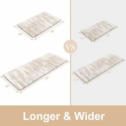 KIMODE Kitchen Mats Cushioned Anti Fatigue, Abstract Kitchen Rugs Sets of 2