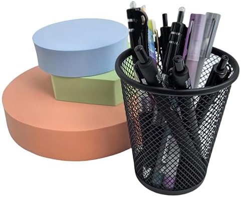 Fengtaiyuan Metal Mesh Pen Holder, 6-Pack, Wire Mesh Desk Organizer, Multifunctional Pen Cup for Office, Home, School, Rust-Resistant & Sturdy Desk Accessory (T16)