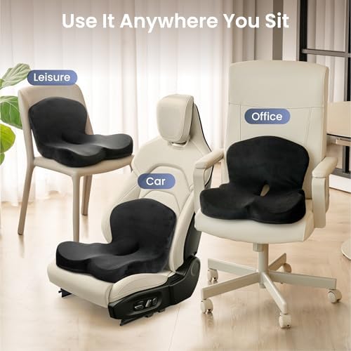 Alcedo Ergonomic Memory Foam Seat Cushion for Office Chair & Wheelchair