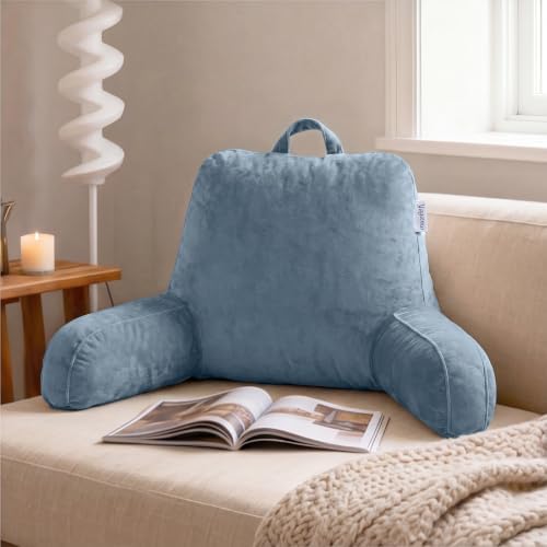Memory Foam Reading Pillow for Sitting in Bed, Standard,Dusty Blue