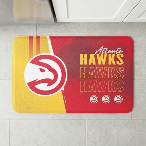 Northwest NBA Atlanta Hawks Embossed Anti-Fatigue Mat, Cushioned Kitchen Floor Rug, Non-Slip PVC Standing Comfort, 18 x 30 in