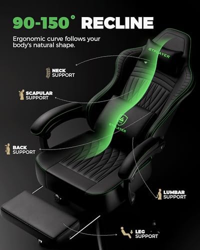 GTPLAYER Gaming Chair Ace Pro, Computer Office Chair for Adults, Black