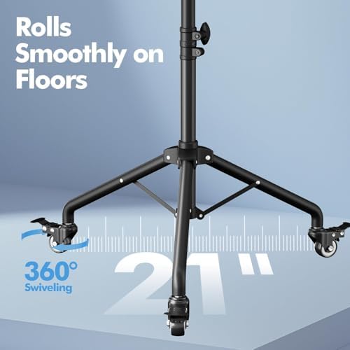 Projector Stand Tripod Laptop Tripod on Wheels with 2 Shelves