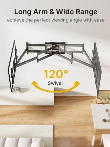 monTEK Long Arm TV Wall Mount for Most 43-90 Inch TVs, Up to 132 lbs