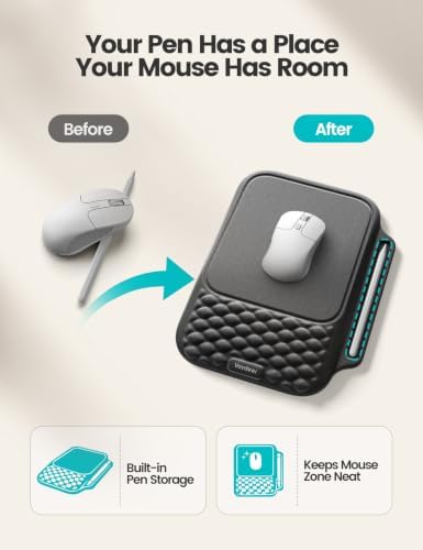 Vaydeer Ergonomic Mouse Pad with Wrist Rest, Built-in Pen Storage