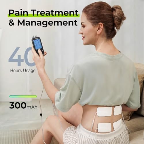 AUVON 3-in-1 TENS Unit Muscle Stimulator, 40 Levels for Gradual Pain Relief