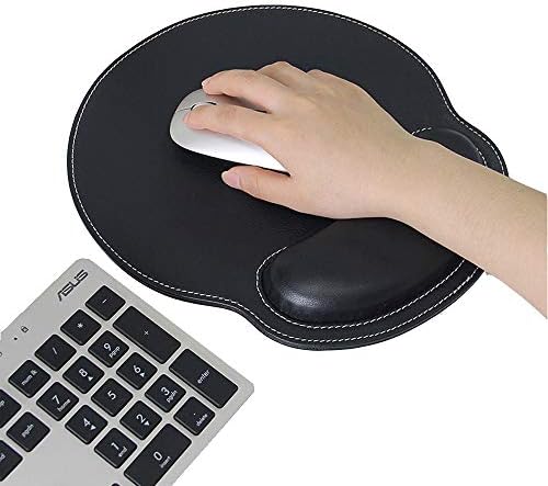 RICHEN Ergonomic PU Leather Mouse Pad with Wrist Support,Comfort Memory Foam,Waterproof Surface，Non- Slip Rubber Base for Computer Laptop & Mac,Lightweight Rest for Home,Office & Travel (Brown)