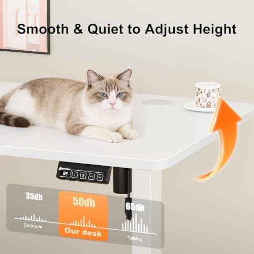 67"x24" Standing Desk, Height Adjustable Sit-Stand Home Office, White