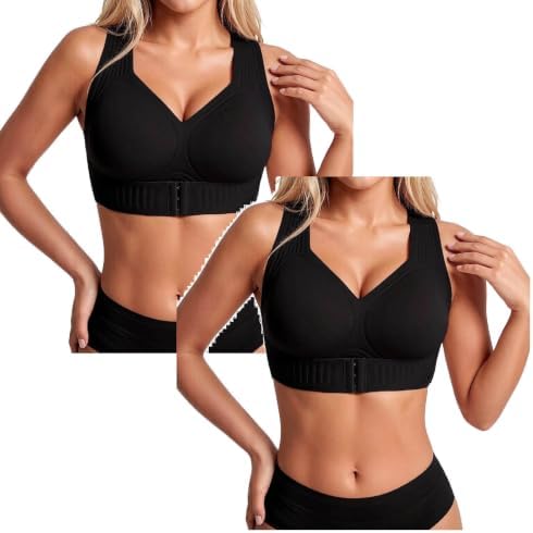 Posture Support Bras For Older Women Front Closure Crossback Wireless Bra Seamless Full Coverage Push Up Bralettes