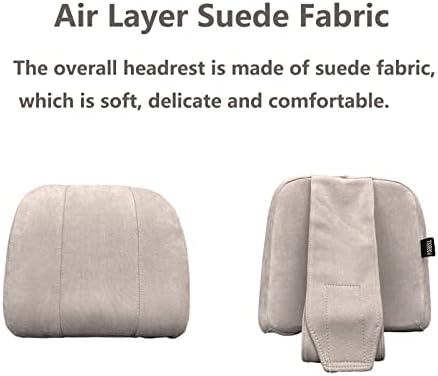Premium Car Headrest Pillow Suede Memory Foam Neck Support for Drivers Ergonomic Auto Pillow with Slow Rebound Comfort